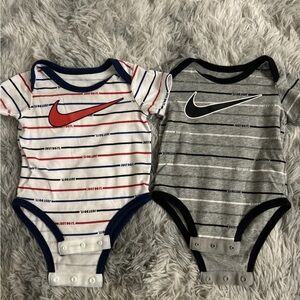 Nike Kids Striped One Piece Set - Red and Gray